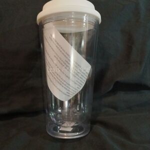 Transparent Tumbler with White Lid
